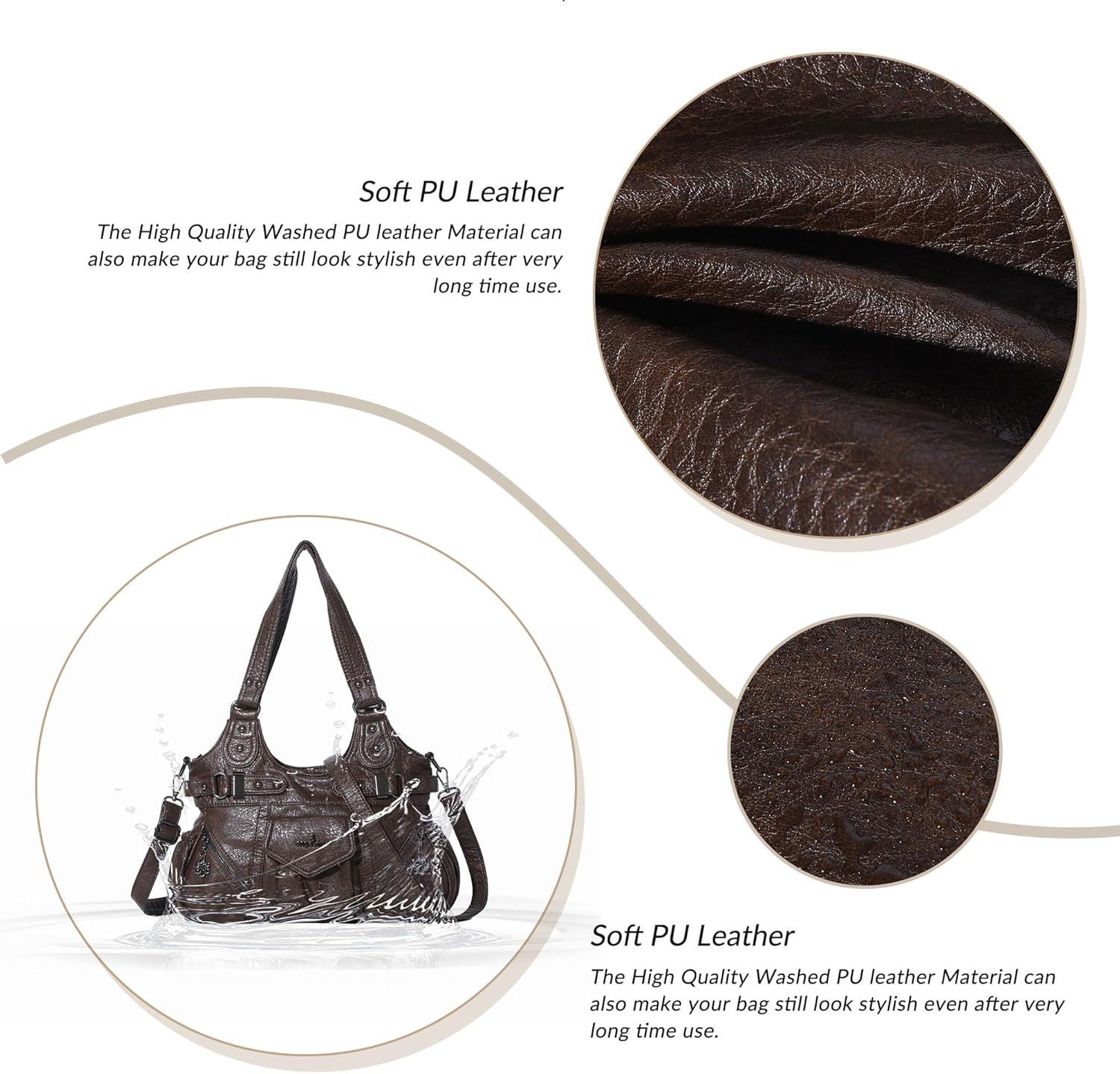 imageAngel Kiss Purses for Women Shoulder Bag Soft Hobo Bags for WomenCoffee
