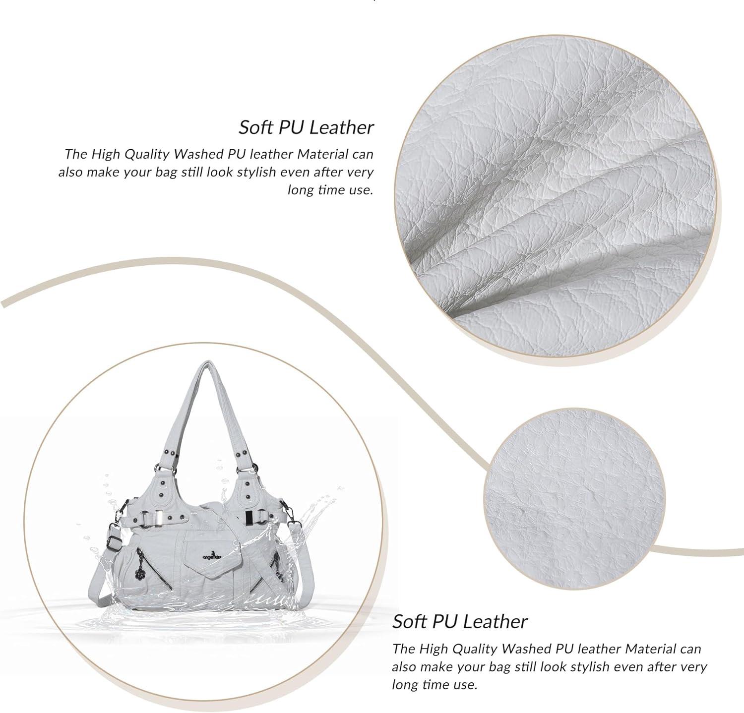 imageAngel Kiss Purses for Women Shoulder Bag Soft Hobo Bags for WomenWhite