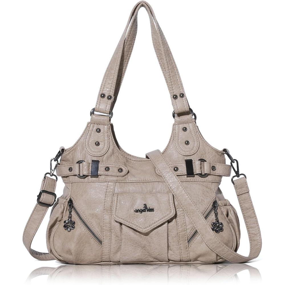 imageAngel Kiss Purses for Women Shoulder Bag Soft Hobo Bags for WomenBeige