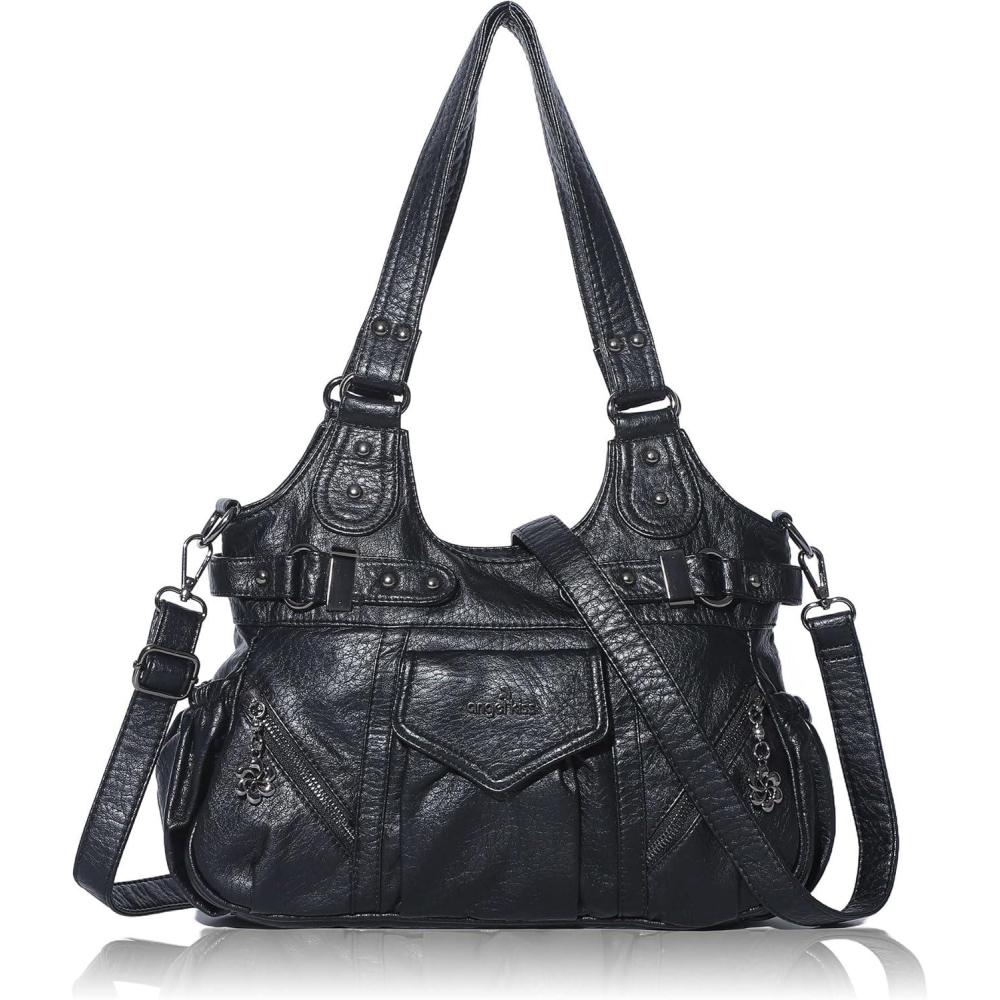 imageAngel Kiss Purses for Women Shoulder Bag Soft Hobo Bags for WomenBlack