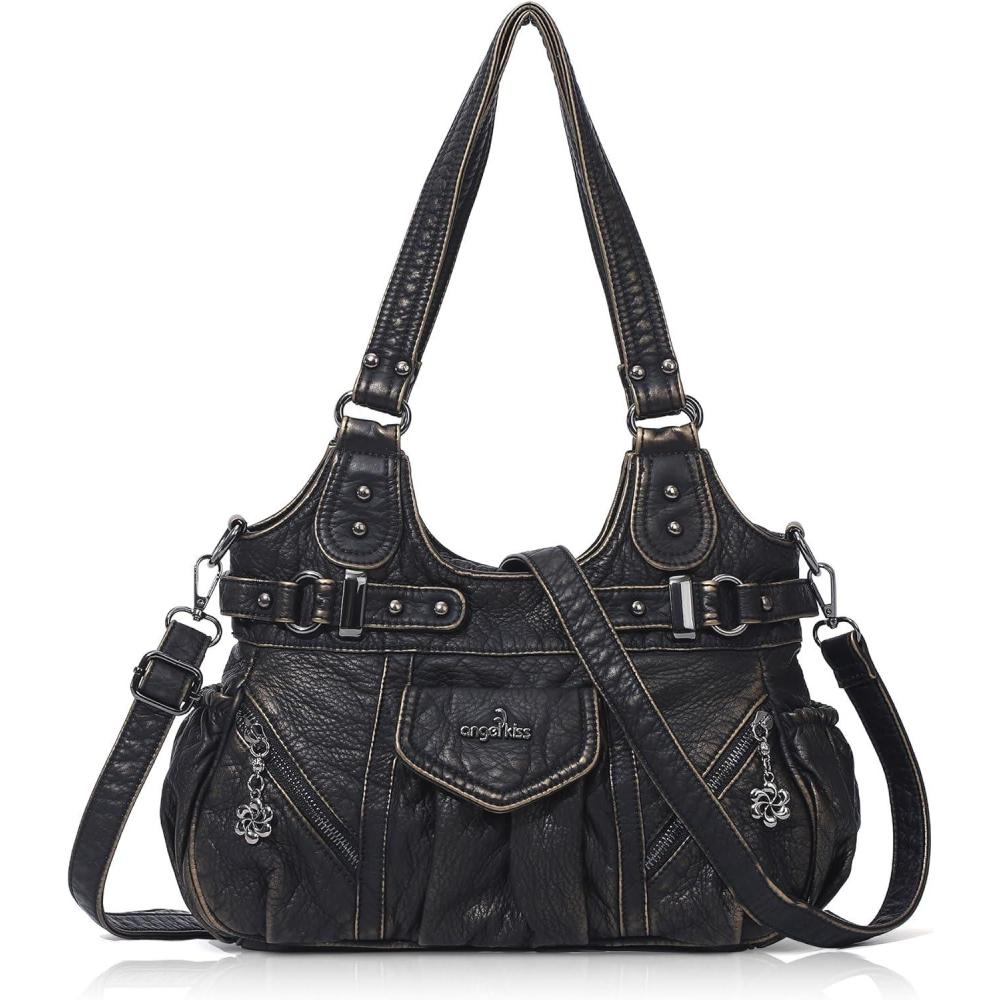 imageAngel Kiss Purses for Women Shoulder Bag Soft Hobo Bags for WomenBronze