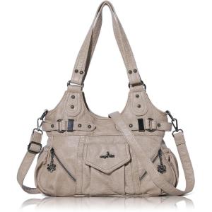 Angel Kiss Purses for Women Shoulder Bag Soft Hobo Bags for Women(Beige)