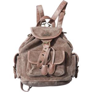 Angel Kiss Small Corduroy Backpack Purse for Women, 3-in-1 Convertible Shoulder Bag with Detachable Straps, Vintage Multi-Pocket Mini Daypack with Vegan Leather Trim for Travel & Everyday(Khaki)