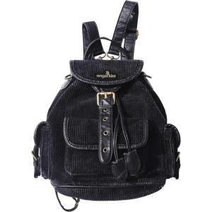 Angel Kiss Small Corduroy Backpack Purse for Women, 3-in-1 Convertible Shoulder Bag with Detachable Straps, Vintage Multi-Pocket Mini Daypack with Vegan Leather Trim for Travel & Everyday(Black)