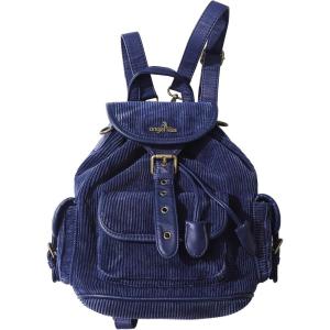 Angel Kiss Small Corduroy Backpack Purse for Women, 3-in-1 Convertible Shoulder Bag with Detachable Straps, Vintage Multi-Pocket Mini Daypack with Vegan Leather Trim for Travel & Everyday(Blue)