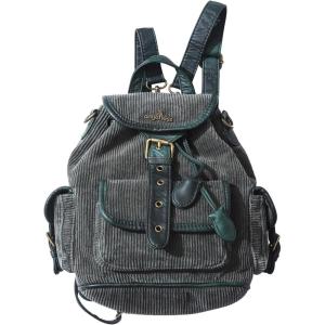 Angel Kiss Small Corduroy Backpack Purse for Women, 3-in-1 Convertible Shoulder Bag with Detachable Straps, Vintage Multi-Pocket Mini Daypack with Vegan Leather Trim for Travel & Everyday(Green)