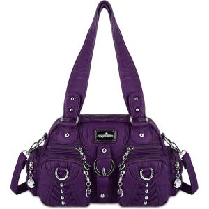Angel Kiss Small Purse Handbag for Women Crossbody and Shoulder Bags Multipocket Soft Hobo Purses Adjustable Strap(5-purple)