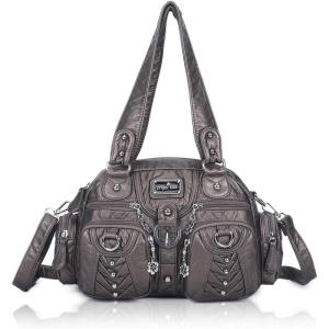 Angel Kiss Small Purse Handbag for Women Crossbody and Shoulder Bags Multipocket Soft Hobo Purses Adjustable Strap(Grey)