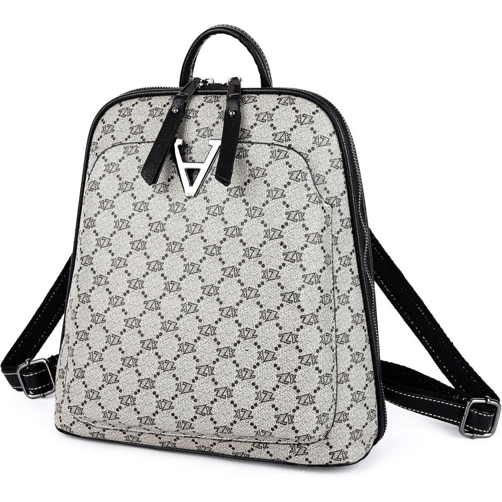 imageBackpack Purses for Women Angelkiss Ladies Fashion PU Leather Backpack Anti Theft Shoulder Handbags