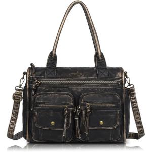 Angel Kiss Purses and Handbag for Women Soft Leather Hobo Bags Satchel Shoulder Bags Ladies Tote Crossbody Bag(Bronze)