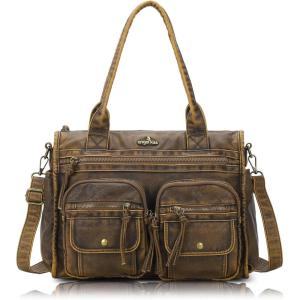 Angel Kiss Purses and Handbag for Women Soft Leather Hobo Bags Satchel Shoulder Bags Ladies Tote Crossbody Bag(Dark Brown)