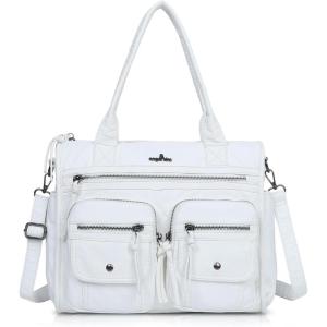 Angel Kiss Purses and Handbag for Women Soft Leather Hobo Bags Satchel Shoulder Bags Ladies Tote Crossbody Bag(White)