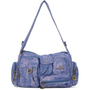 Angel Kiss Hobo Bags for Women,Vintage Shoulder Purses for Women,Small Crossbody Handbag with Adjustable Strap(Denim Pink Blue)