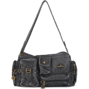 Angel Kiss Hobo Bags for Women,Vintage Shoulder Purses for Women,Small Crossbody Handbag with Adjustable Strap(Retro Black)