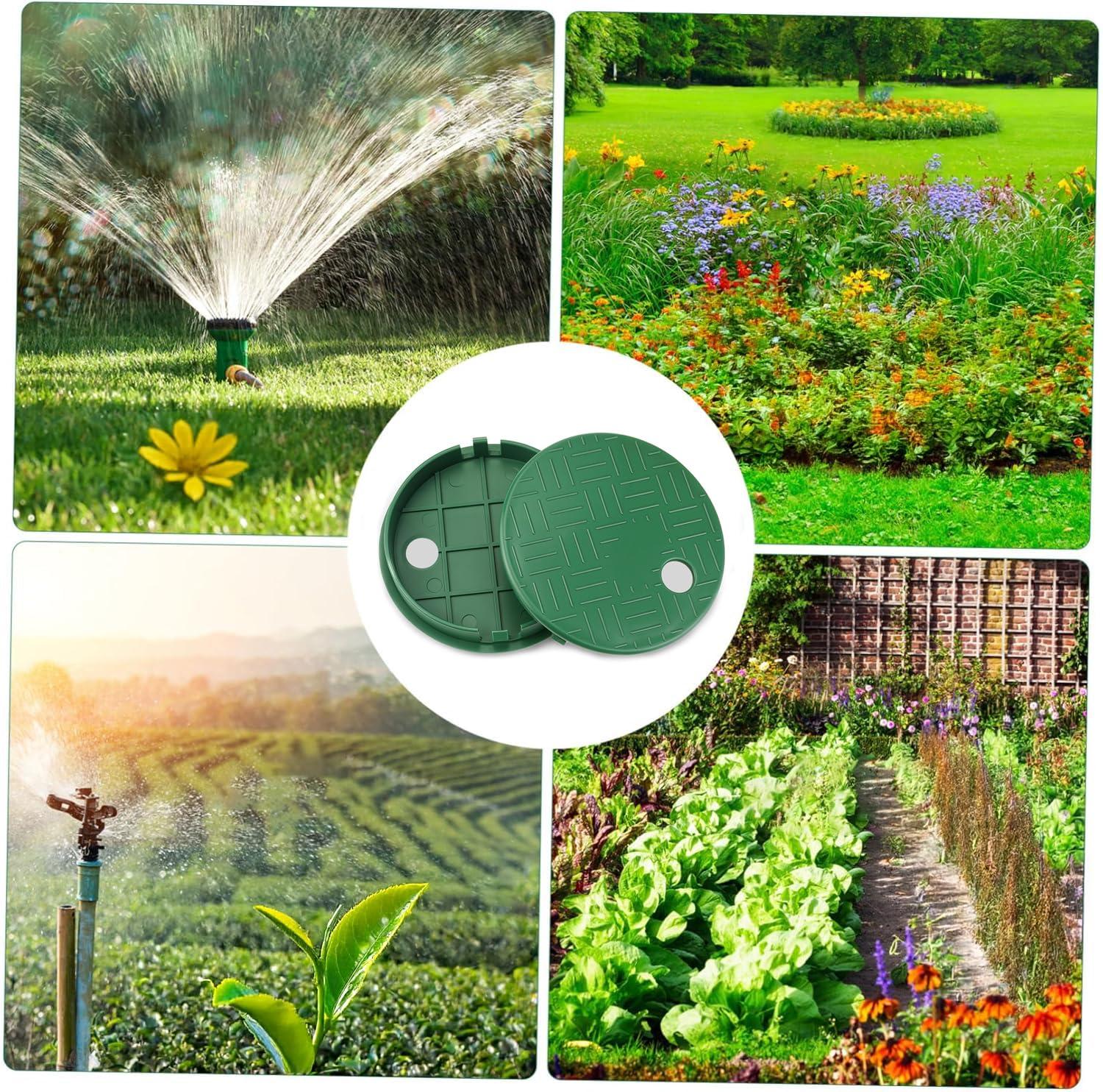image2 Pcs Sprinkler Valve Cover 55 ID x 6 OD Round Sprinkler Irrigation Valve Box Lid for Outdoor Garden Lawn and Yard Sprinkler Systems
