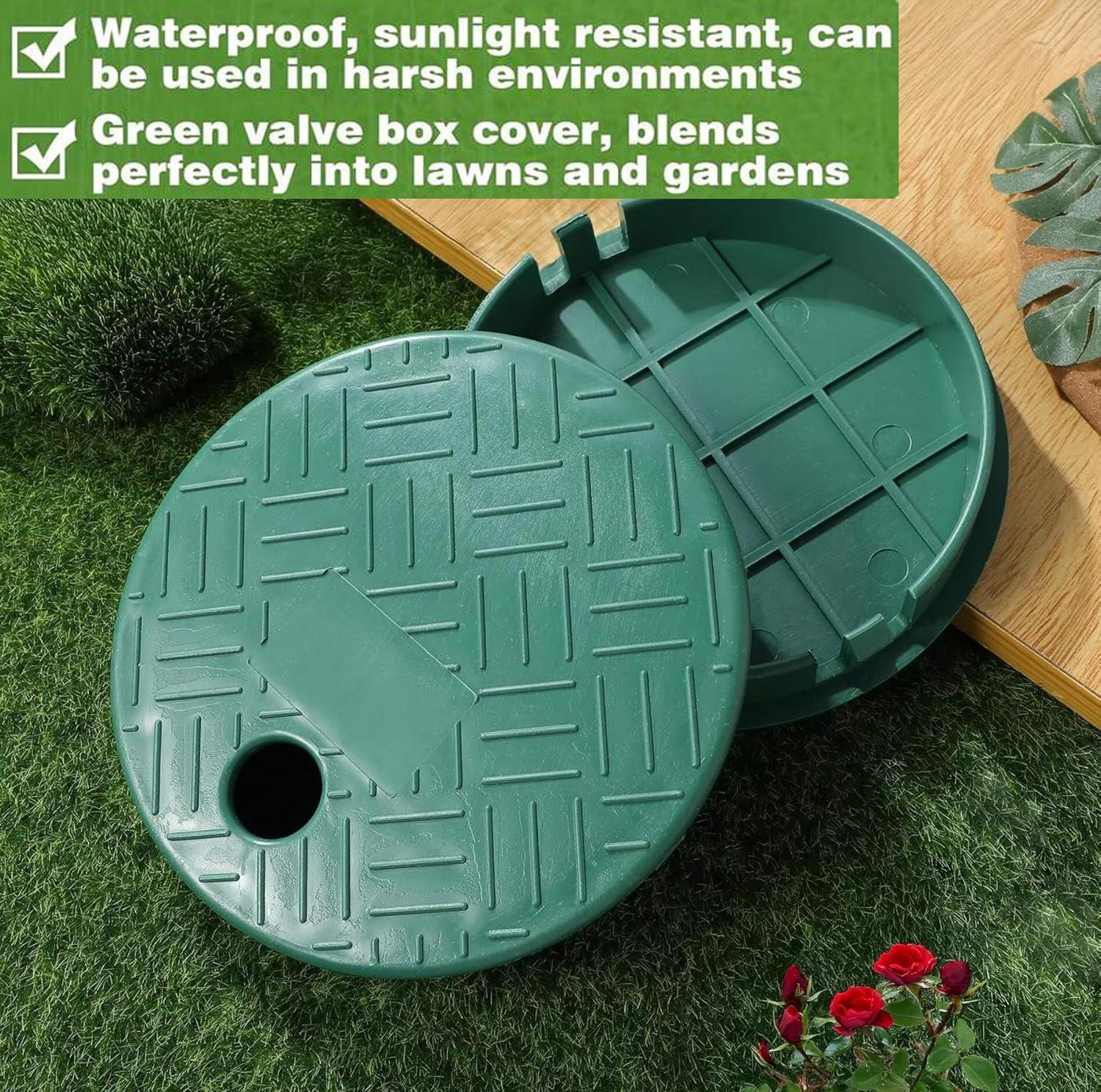 image2 Pcs Sprinkler Valve Cover 55 ID x 6 OD Round Sprinkler Irrigation Valve Box Lid for Outdoor Garden Lawn and Yard Sprinkler Systems