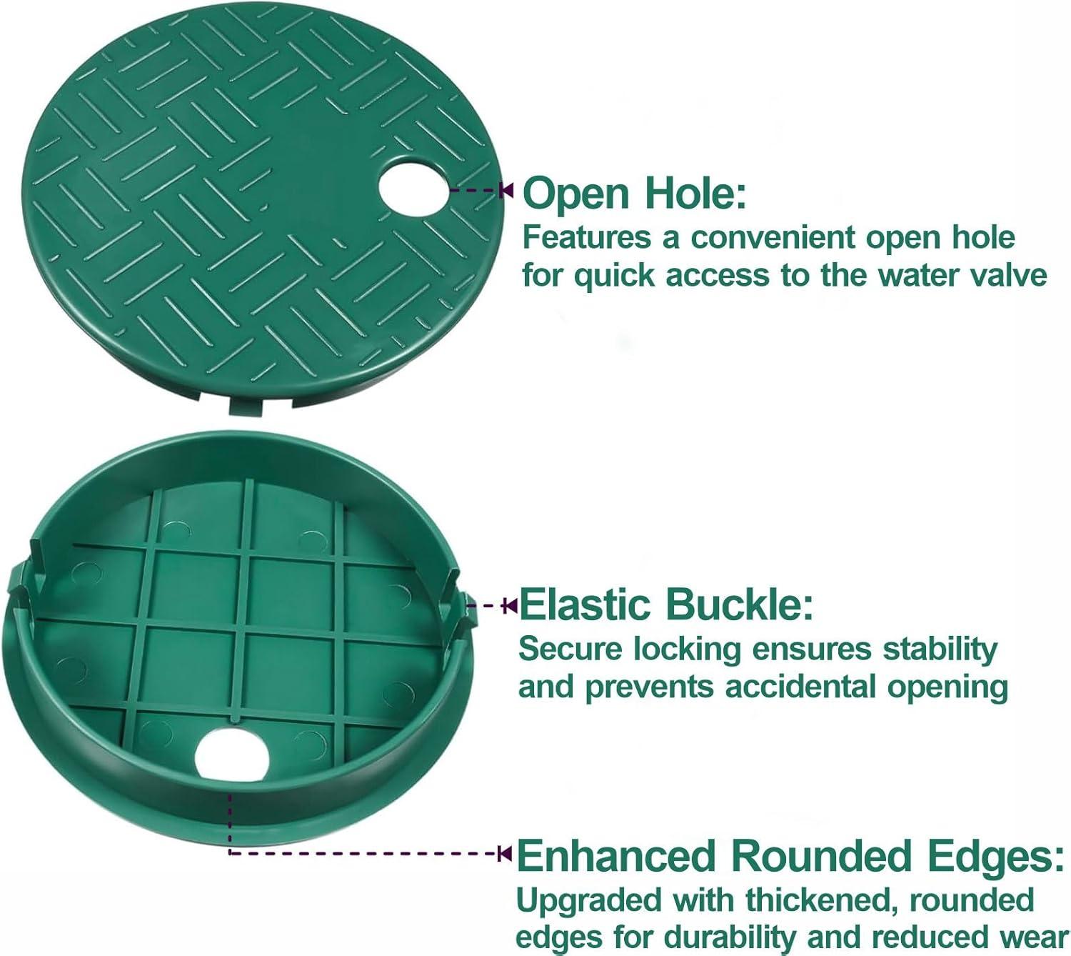 image2 Pcs Sprinkler Valve Cover 55 ID x 6 OD Round Sprinkler Irrigation Valve Box Lid for Outdoor Garden Lawn and Yard Sprinkler Systems