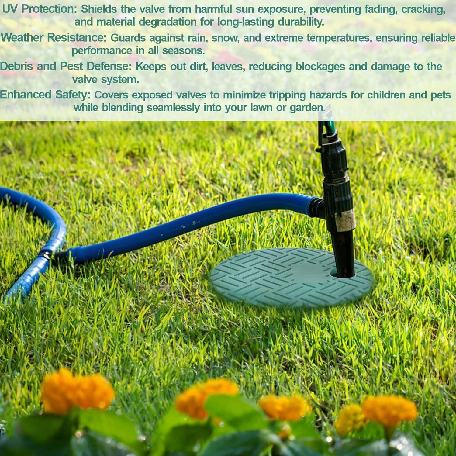 image2 Pcs Sprinkler Valve Cover 55 ID x 6 OD Round Sprinkler Irrigation Valve Box Lid for Outdoor Garden Lawn and Yard Sprinkler Systems