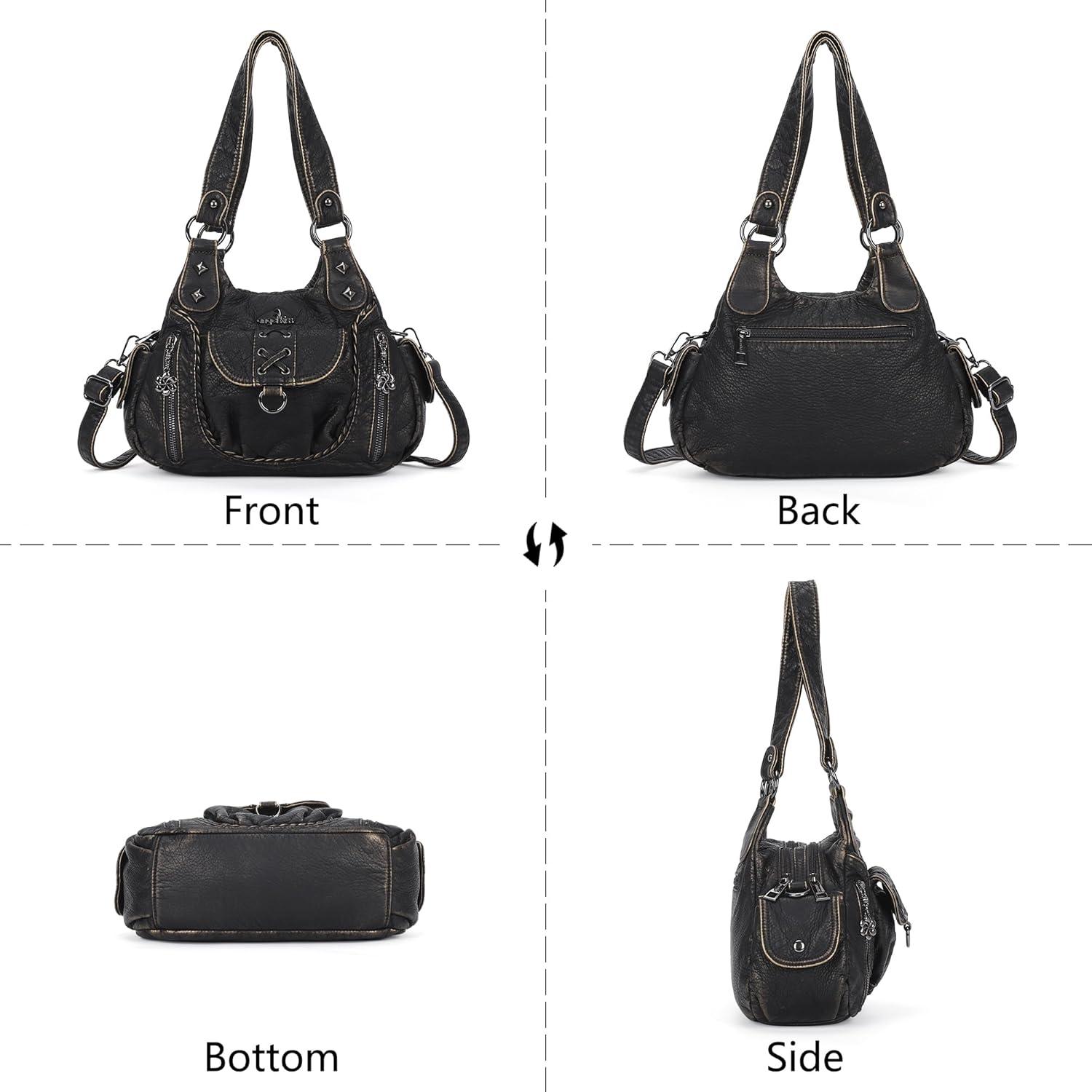 imageAngel Kiss Small Purses for Women Hobo Shoulder Bags Y2K Vegan Leather MultiPocket Handbags Designer Crossbody Tote BagBronze