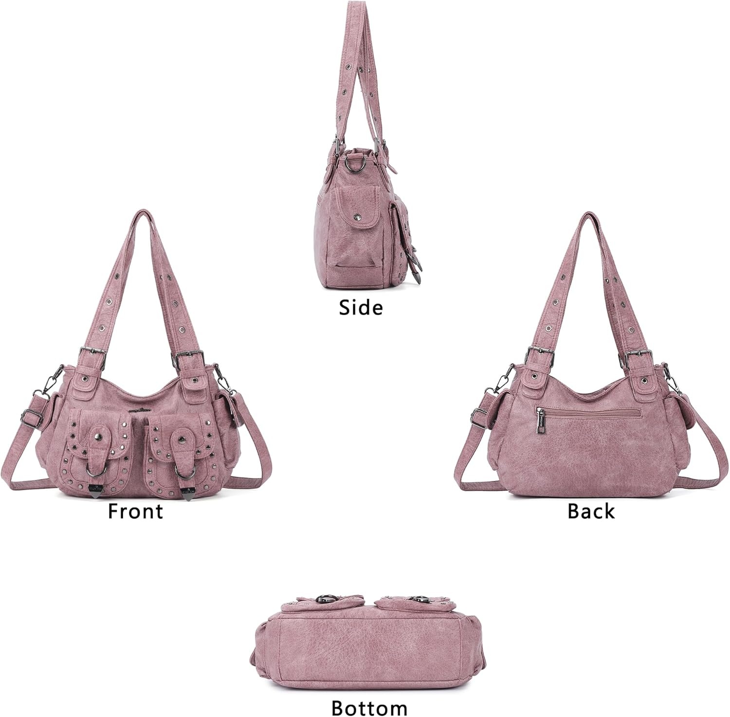 image:imageAngel Kiss Hobo Bags For Women Puses and Handbags Multi Pocket Studded Shoulder Bag Y2K Tote BagPink
