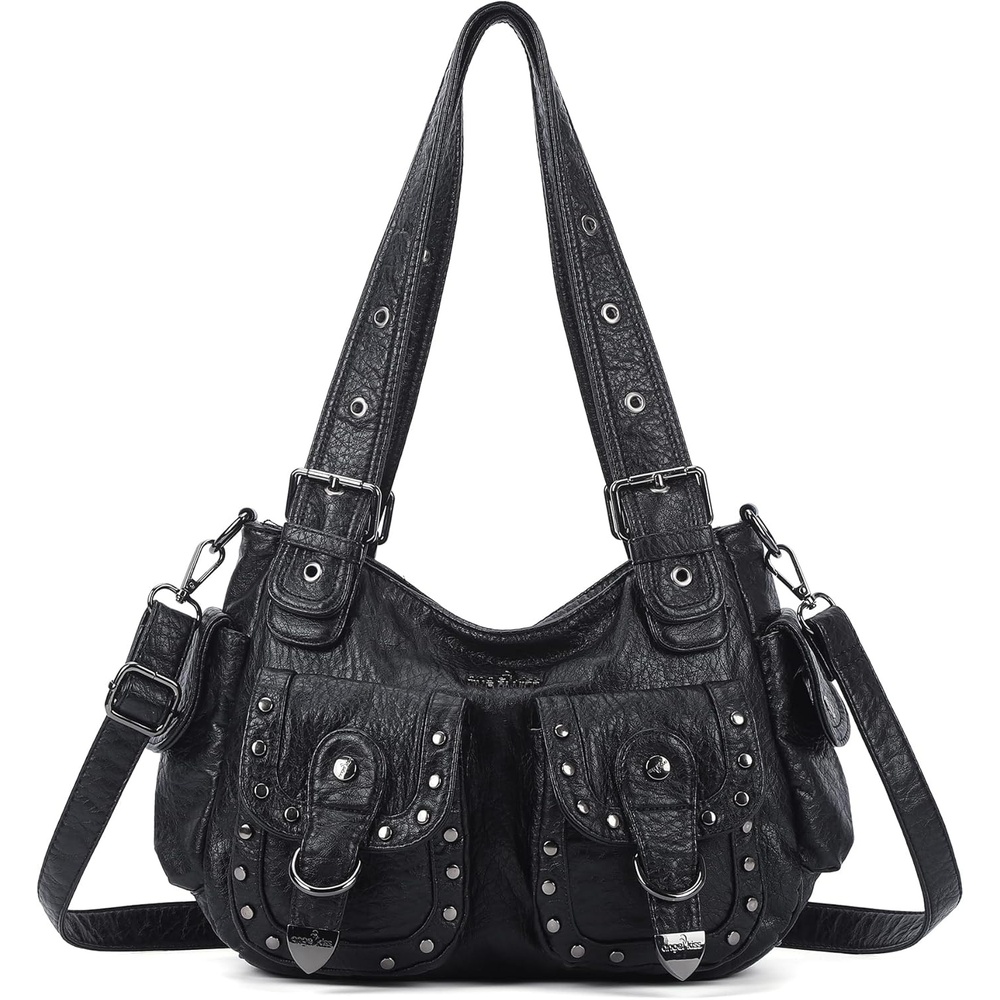 image:imageAngel Kiss Hobo Bags For Women Puses and Handbags Multi Pocket Studded Shoulder Bag Y2K Tote BagBlack