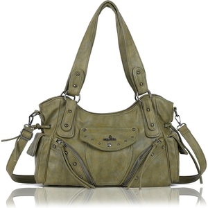 Angel Kiss Hobo Bag for Women Retro Leather Purses and Handbags Roomy Soft Ladies Satchel Bags with Crossbody Strap(Green)