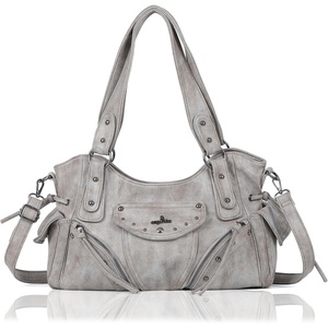 Angel Kiss Hobo Bag for Women Retro Leather Purses and Handbags Roomy Soft Ladies Satchel Bags with Crossbody Strap(Grey Green)