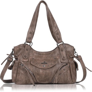 Angel Kiss Hobo Bag for Women Retro Leather Purses and Handbags Roomy Soft Ladies Satchel Bags with Crossbody Strap(Taupe)