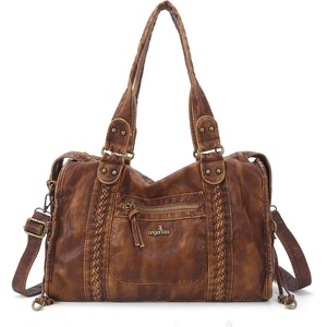 Angel Kiss Hobo Bags For Women Vegan Leather Hobo Satchel Handbags Large Tote Purses Shoulder Bag(Retro Brown)