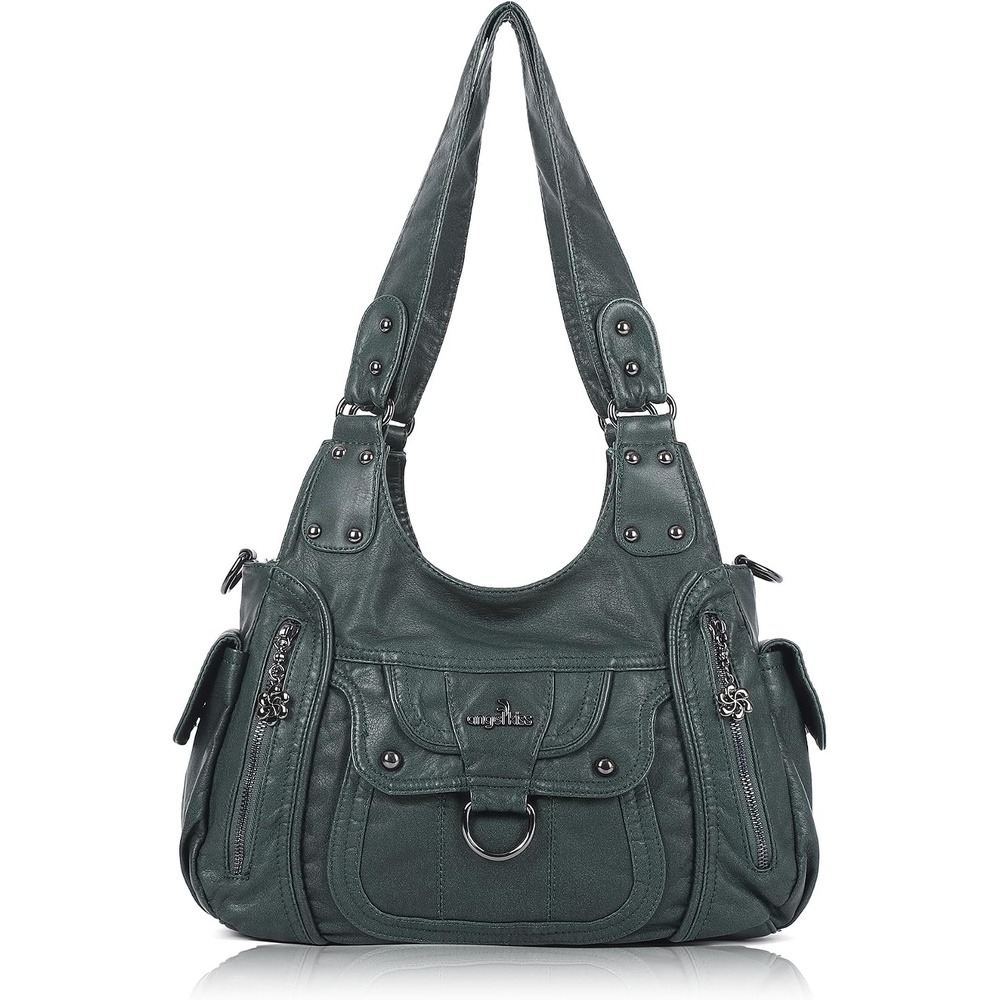 image:imageAngel Kiss Womens Shoulder Bag Vegan Leather Hobo Purses and Handbags Satchel Tote Bags for Women with Adjustable StrapGreen