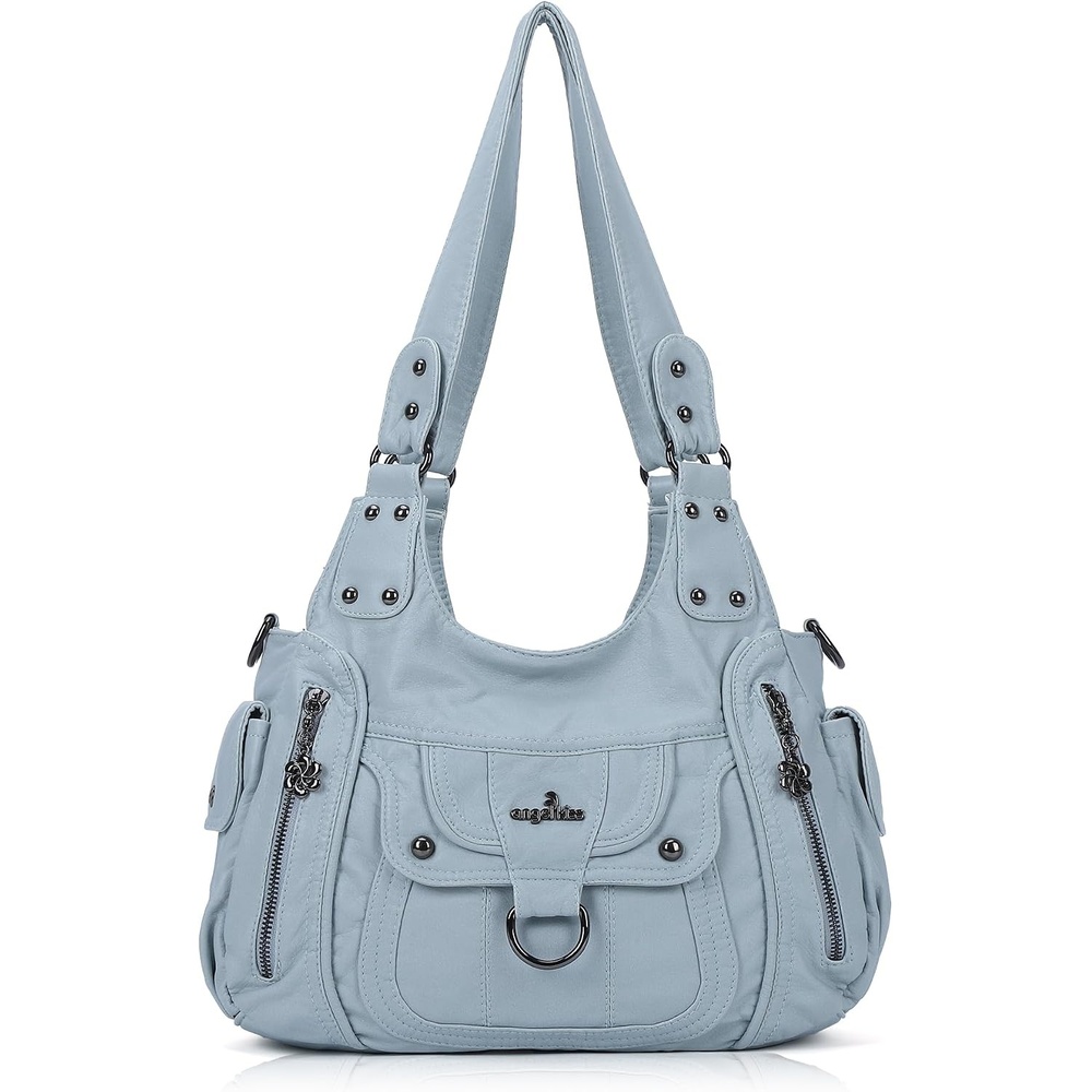 image:imageAngel Kiss Womens Shoulder Bag Vegan Leather Hobo Purses and Handbags Satchel Tote Bags for Women with Adjustable StrapLight Blue