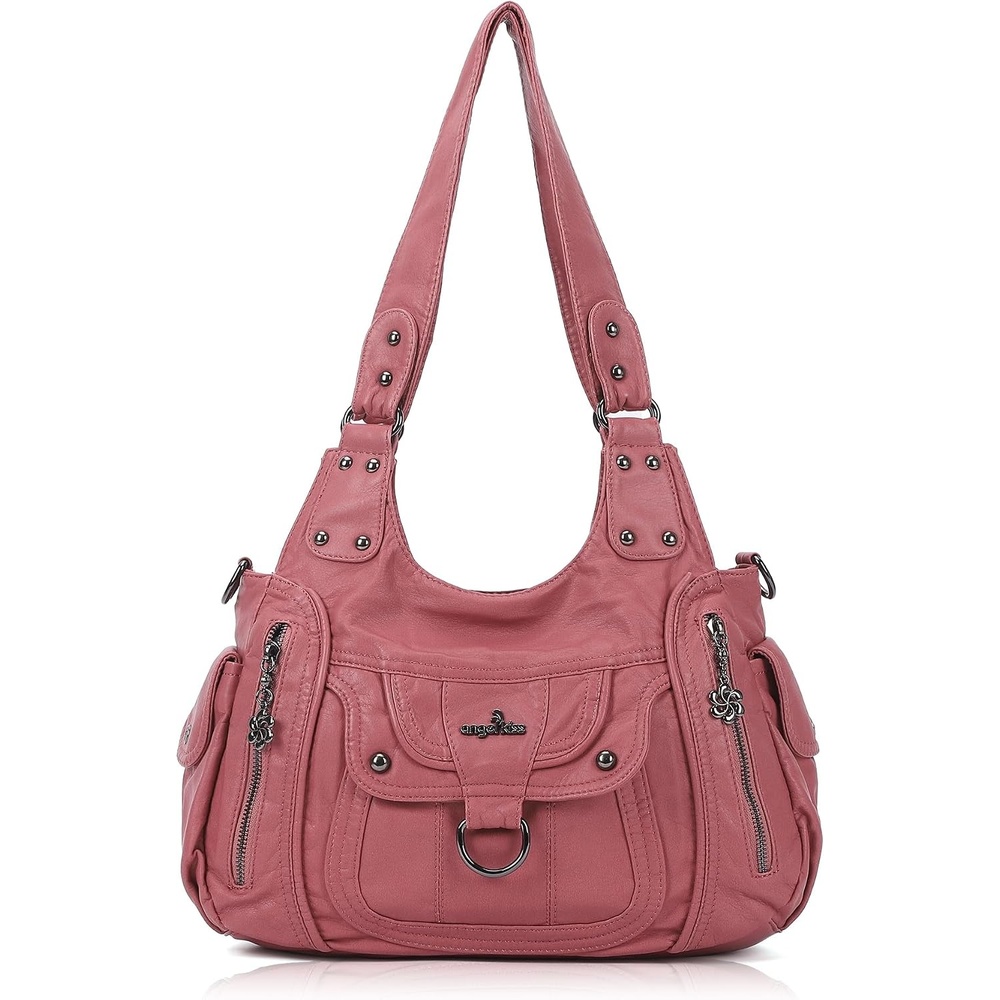 image:imageAngel Kiss Womens Shoulder Bag Vegan Leather Hobo Purses and Handbags Satchel Tote Bags for Women with Adjustable StrapPink