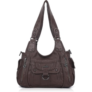 Angel Kiss Women’s Shoulder Bag Vegan Leather Hobo Purses and Handbags Satchel Tote Bags for Women with Adjustable Strap(Brown)