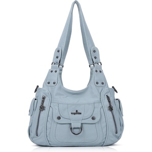 Angel Kiss Women’s Shoulder Bag Vegan Leather Hobo Purses and Handbags Satchel Tote Bags for Women with Adjustable Strap(Light Blue)