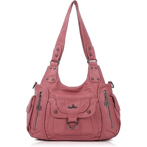 Angel Kiss Women’s Shoulder Bag Vegan Leather Hobo Purses and Handbags Satchel Tote Bags for Women with Adjustable Strap(Pink)