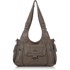 Angel Kiss Women’s Shoulder Bag Vegan Leather Hobo Purses and Handbags Satchel Tote Bags for Women with Adjustable Strap(Taupe)