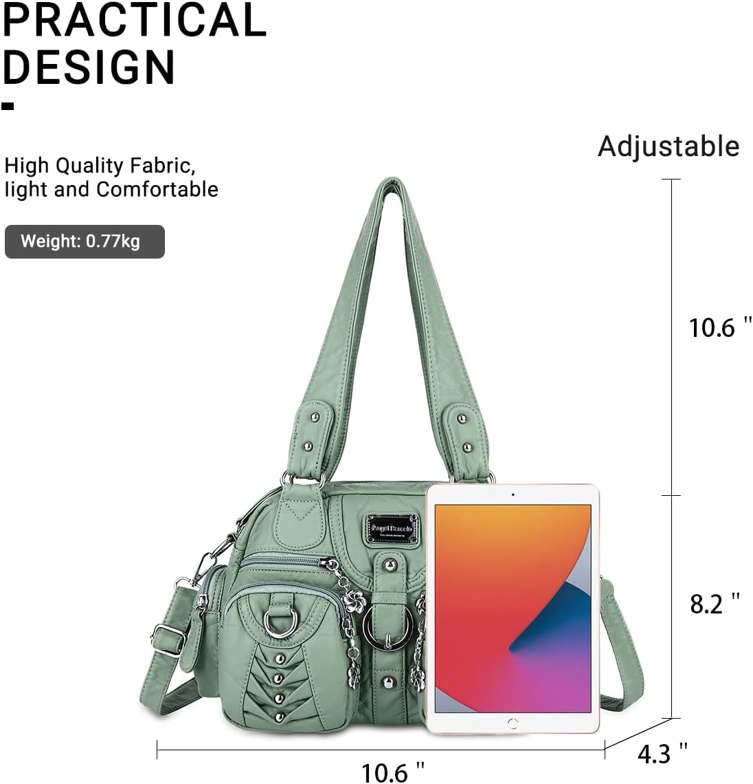 image:imageAngel Kiss Small Purse Handbag for Women Crossbody and Shoulder Bags Multipocket Soft Hobo Purses11green