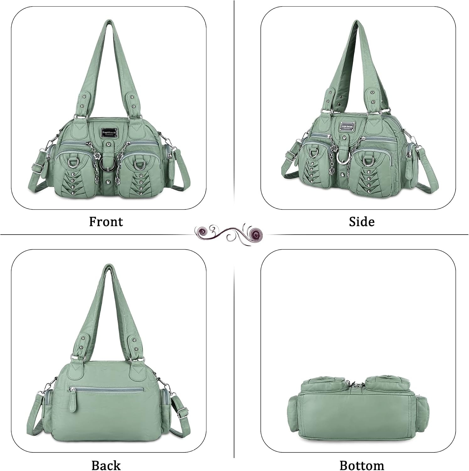 image:imageAngel Kiss Small Purse Handbag for Women Crossbody and Shoulder Bags Multipocket Soft Hobo Purses11green