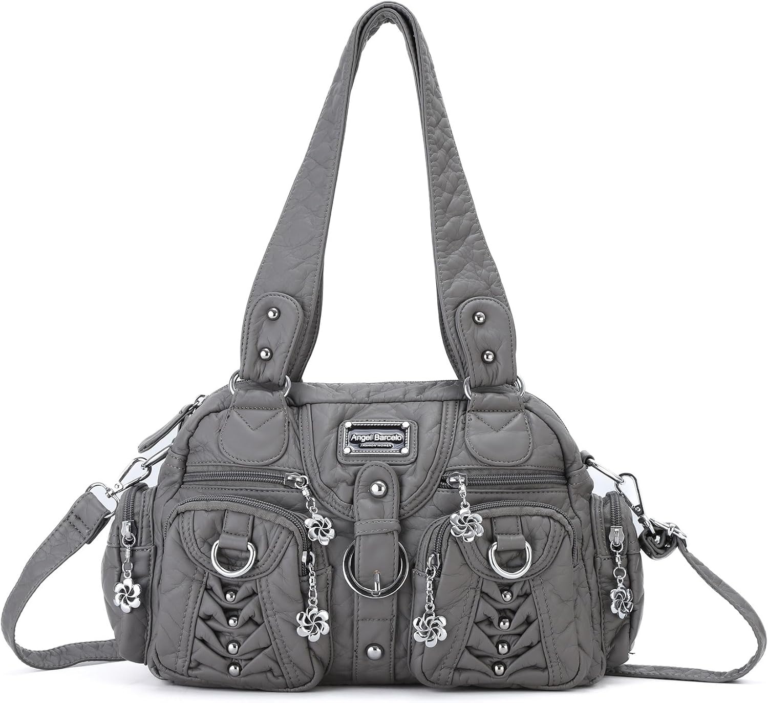 image:imageAngel Kiss Small Purse Handbag for Women Crossbody and Shoulder Bags Multipocket Soft Hobo Purses1grey