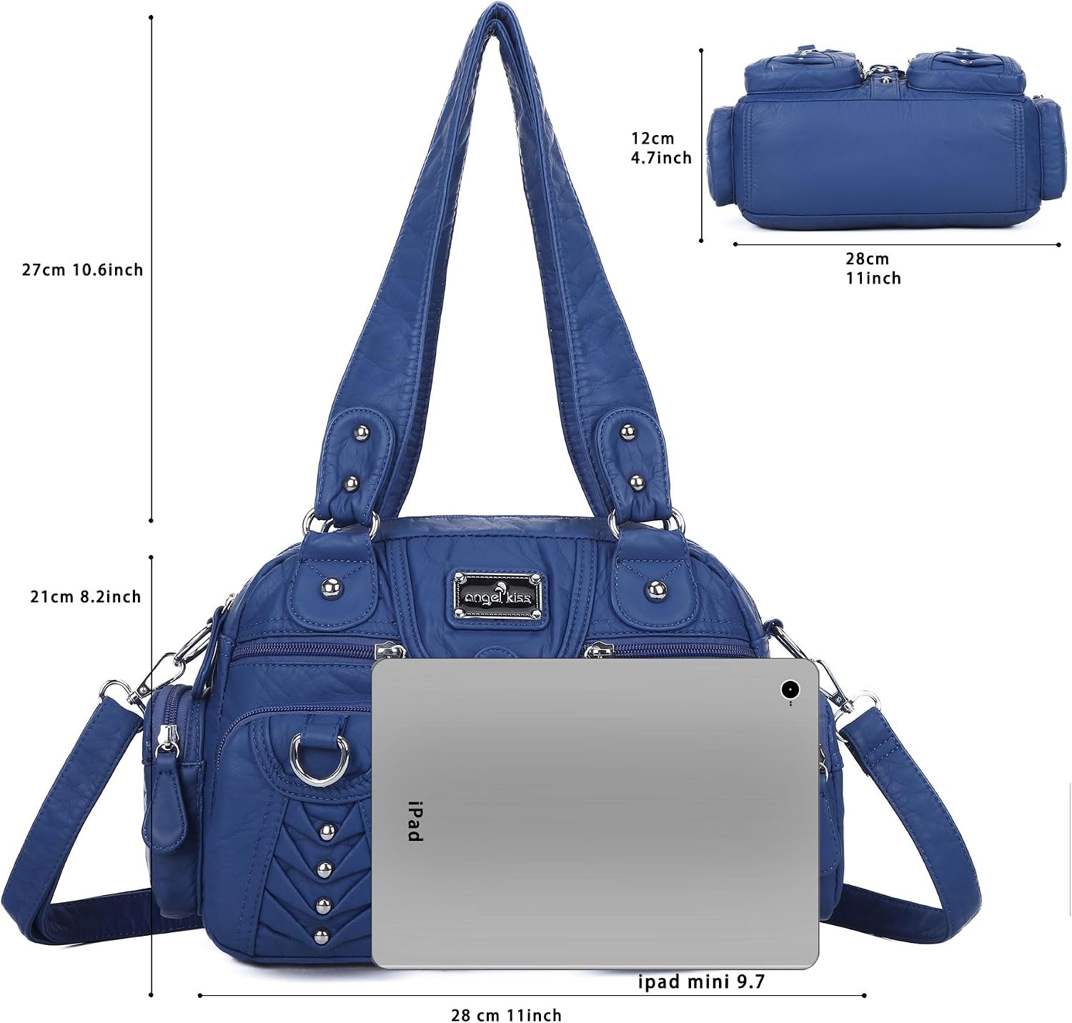 image:imageAngel Kiss Small Purse Handbag for Women Crossbody and Shoulder Bags Multipocket Soft Hobo Purses7blue