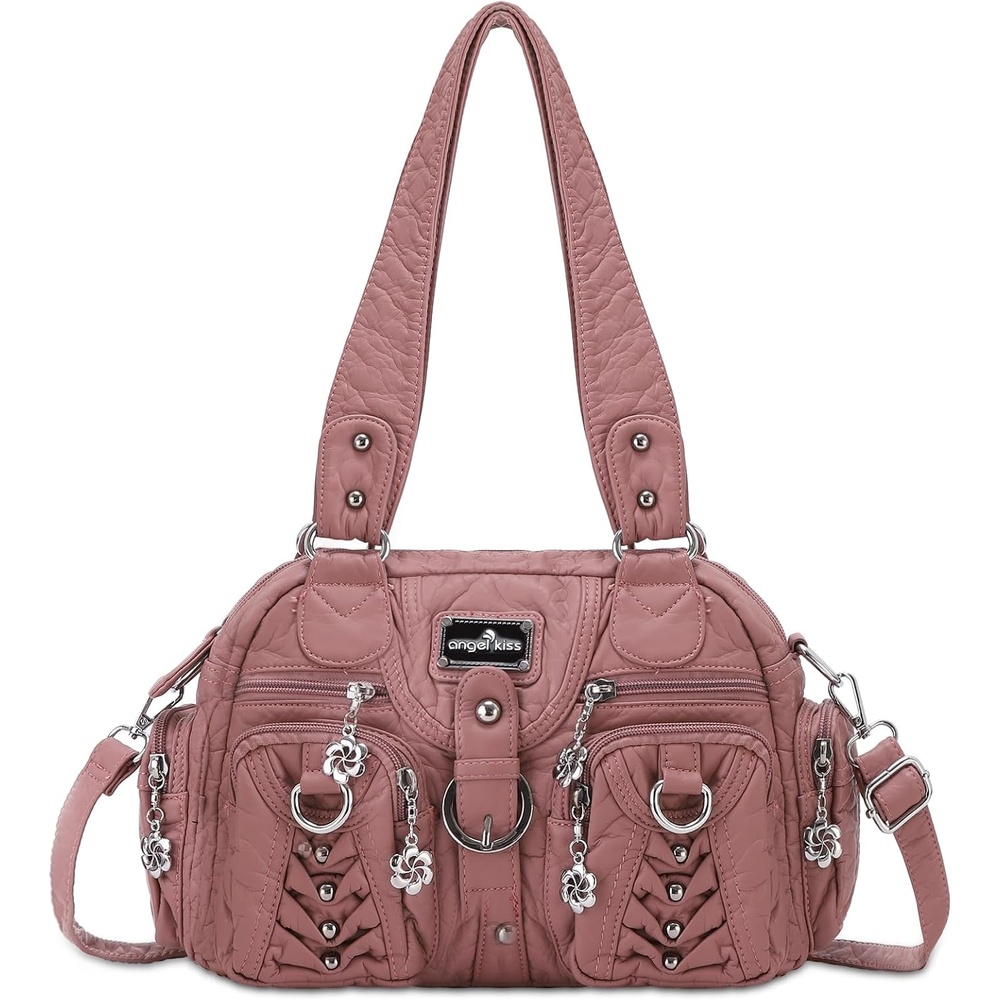 image:imageAngel Kiss Small Purse Handbag for Women Crossbody and Shoulder Bags Multipocket Soft Hobo Purses10pink