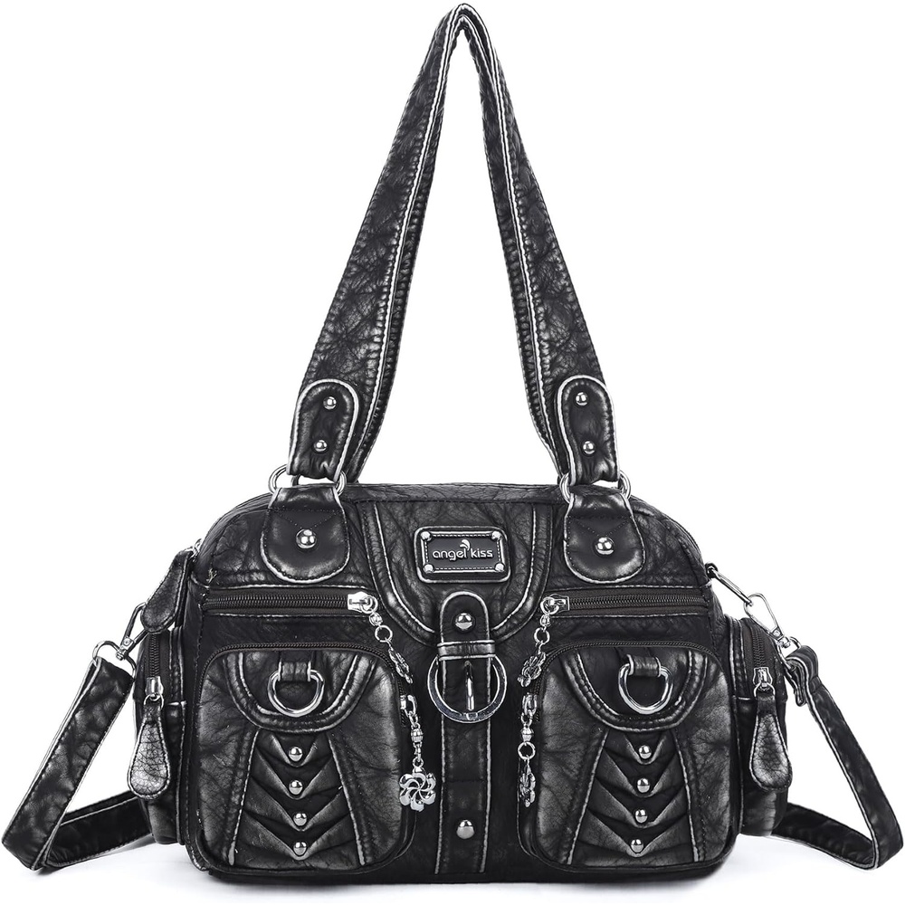 image:imageAngel Kiss Small Purse Handbag for Women Crossbody and Shoulder Bags Multipocket Soft Hobo Purses6silver
