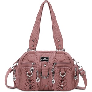 Angel Kiss Small Purse Handbag for Women Crossbody and Shoulder Bags Multipocket Soft Hobo Purses(10-pink)
