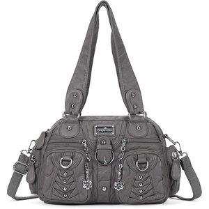 Angel Kiss Small Purse Handbag for Women Crossbody and Shoulder Bags Multipocket Soft Hobo Purses(1-grey)