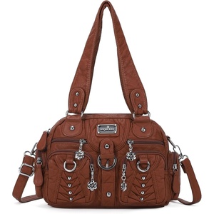 Angel Kiss Small Purse Handbag for Women Crossbody and Shoulder Bags Multipocket Soft Hobo Purses(4-brown)