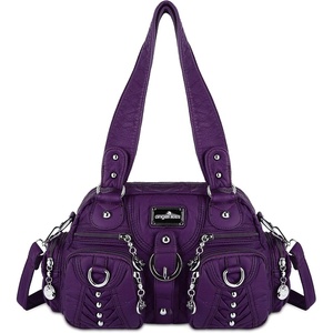 Angel Kiss Small Purse Handbag for Women Crossbody and Shoulder Bags Multipocket Soft Hobo Purses(5-purple)