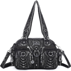 Angel Kiss Small Purse Handbag for Women Crossbody and Shoulder Bags Multipocket Soft Hobo Purses(6-silver)