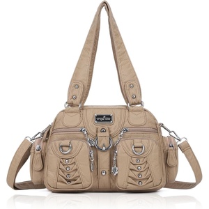 Angel Kiss Small Purse Handbag for Women Crossbody and Shoulder Bags Multipocket Soft Hobo Purses(Khaki)