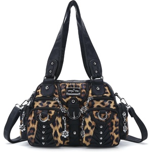 Angel Kiss Small Purse Handbag for Women Crossbody and Shoulder Bags Multipocket Soft Hobo Purses(Leopard Brown)