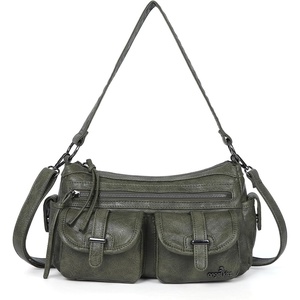 Angel Kiss Hobo Purses for Women Crossbody Shoulder Bag Ladies Multi Pocket Handbags with Adjustable Shoulder Strap | Soft Vegan Leather(Green)